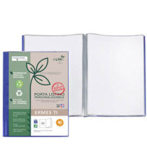 Portalistini personalizzabile Ermes TI - 22 x 30 cm - PP riciclato - 40 buste - blu - Sei Rota