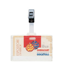 Portanome con clip in plastica - 9 x 6 cm - Favorit