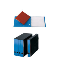 Portatabulati ad anelli - con custodia (singolo) - dorso 5 cm - 31,5x29 cm - azzurro - Cartotecnica del Garda