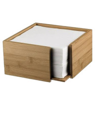 Portatovaglioli - in bamboo - 19 x 19 x 10 cm - colore naturale - Leone