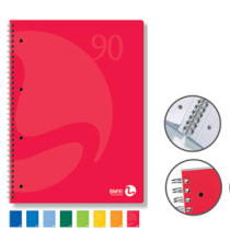 Quaderno Colors - A5 - 1 rigo - 60 fogli - 90gr - c/fori - spiralato - BM