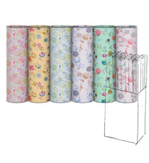 Rotolo carta regalo riciclata Fiori di campo - 70cmx200m - fantasie assortite - Rex Sadoch