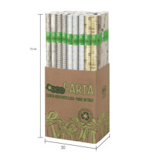 Rotolo carta regalo riciclata Fiori di campo - 70cmx200m - fantasie assortite - Rex Sadoch