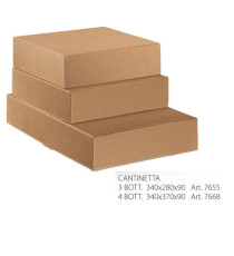 Scatola in cartone Onda avana - fino a 4 bottiglie - 34 x 37 x 9cm - Scotton
