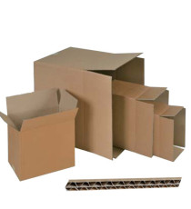 Scatola per imballo - onda doppia - 43 x 30,4 x 27,3 cm - cartone - avana
