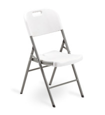 Sedia Horeca - pieghevole - 88 x 50 x 45 cm - acciaio/HDPE - bianco - Garden Friend