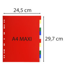 Separatore neutro a 12 tacche - PP - colori assortiti - A4 Maxi - Exacompta
