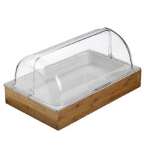 Set espositore buffet - 53 x 32 cm - acacia/melamina - naturale - Leone