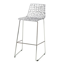 Sgabello Spider Fix - 44 x 53 x 96 cm - policarbonato - trasparente - Grandsoleil