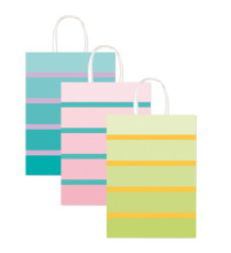 Shopper bicolor - con manici - carta ritorta - 36 x 12 x 41 cm - colori assortiti - Rex Sadoch