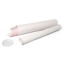 Tubo portadisegni - diametro 6 cm - H 54 cm - cartone - bianco - IKona+