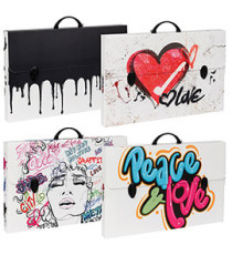 Valigetta polionda Grafitti - 36,5 x 56,5 cm - dorso 5,5 cm - fantasie assortite - Favorit