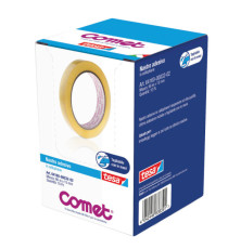 Nastro adesivo - confezionato singolarmente - 15 mm x 66 m - cellophane - trasparente - Comet
