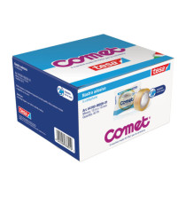 Nastro adesivo - confezionato singolarmente - 19 mm x 10 m - cellophane - trasparente - Comet