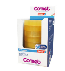 Nastro adesivo - confezionato singolarmente - 19 mm x 66 m - cellophane - trasparente - Comet