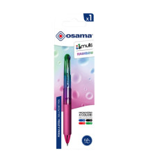 Penna a sfera 4 Multi Chrome - punta 1,00 mm - 4 colori - rainbow  - Osama