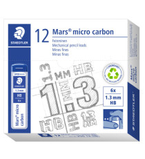 Astuccio 6   Mine Mars Micro - mina 1,3mm - gradazione HB - Staedtler - conf. 6 mine