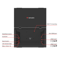 Monitor - portatile - 15.6- dual LIGHT - Verbatim