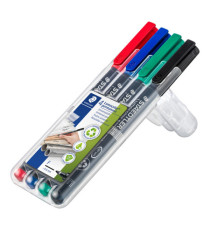 Pennarello Lumocolor Permanent 318 - punta 0,6 mm - colori assortiti - Staedtler - astuccio 4 colori