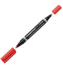 Pennarello Lumocolor Permanent Duo 348 punta feltro - punta 0,6mm e 1,5mm - astuccio 4 colori - Staedtler