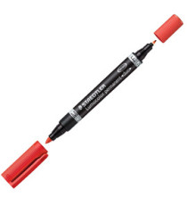 Pennarello Lumocolor Permanent Duo 348 punta feltro - punta 0,6mm e 1,5mm - rosso - Staedtler