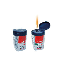 Temperamatite Triplo UNI - 3 fori - c/contenitore - nero e trasparente - Arda
