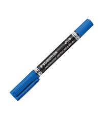 Pennarello Lumocolor Permanent Duo 348 - punta 0,6mm e 1,5mm - blu - Staedtler