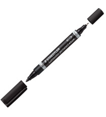 Pennarello Lumocolor Permanent Duo 348 - punta 0,6mm e 1,5mm - colori assortiti - Staedtler - astuccio 4 pezzi