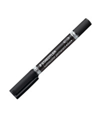 Pennarello Lumocolor Permanent Duo 348 - punta 0,6mm e 1,5mm - nero - Staedtler