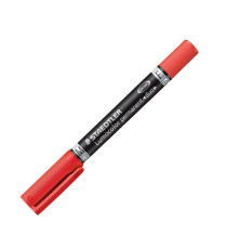 Pennarello Lumocolor Permanent Duo 348 - punta 0,6mm e 1,5mm - rosso - Staedtler