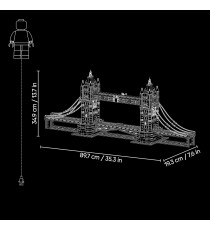 Lego Architecture - Tower Bridge - Lego 21067 con ponti levatoi centrali mobili e veicoli e fiume Tamigi Anni 18+ 3745pz