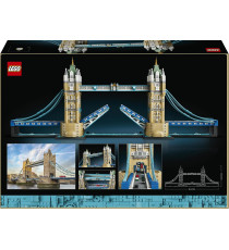 Lego Architecture - Tower Bridge - Lego 21067 con ponti levatoi centrali mobili e veicoli e fiume Tamigi Anni 18+ 3745pz