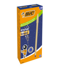 Penna sfera Cristal Glacè - 1.0 mm - inchiostro blu - fusto oro - Bic - conf. 20 pezzi