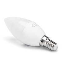 Lampadina led C37 6W attacco E14 510 lumen 6500K luce fredda misura D37xH100mm Equivalenza lampada incandescente: 42W