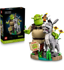 Lego Shrek - Shrek, Ciuchino e Gatto con gli Stivali - Lego 72423 con cartello “Attenzione all’orco” 1403pz Anni 18+