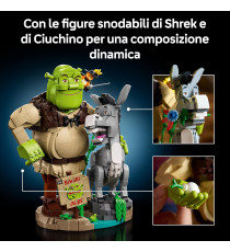Lego Shrek - Shrek, Ciuchino e Gatto con gli Stivali - Lego 72423 con cartello “Attenzione all’orco” 1403pz Anni 18+