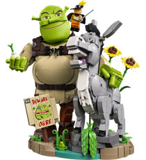 Lego Shrek - Shrek, Ciuchino e Gatto con gli Stivali - Lego 72423 con cartello “Attenzione all’orco” 1403pz Anni 18+