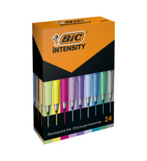 Marcatore permanente Intensity - punta tonda - colori assortiti - Bic - 24 pezzi