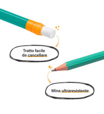 Matita in resina Evolution Graphite 655 - gradazione HB - con gommino - Bic - conf. 12 pezzi