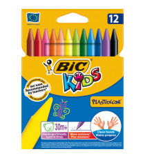 Pastelli Plastidecor - in plastica - colori assortiti - Bic - conf. 12 pezzi