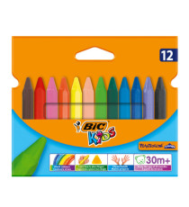 Pastelli Plastidecor Triangle - in plastica - colori assortiti - Bic - conf. 12 pezzi