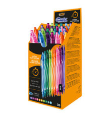 Penna a sfera a scatto Gelocity Quick Dry - punta 0,7 mm - colori assortiti - Bic - conf. 30 pezzi