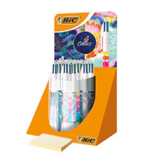 Penna a sfera scatto multifunzione 4 Colors Decor - fantasie assortite - Bic - expo 30 pezzi