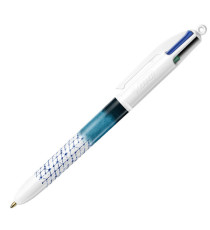 Penna a sfera scatto multifunzione 4 Colors Decor - fantasie assortite - Bic - expo 30 pezzi
