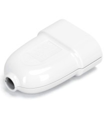 Presa volante 16A bianca 250V 2P+E max 3680W standard italiano IP20 per interno in PC ignifugo con protezione bambini e rame