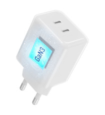 Caricabatterie con Cavo Forcell F-Energy GaN III 60W 2x USB-C PD PPS AVS SFC 2.0 QC4.0 + USB-C 60W 1m Bianco