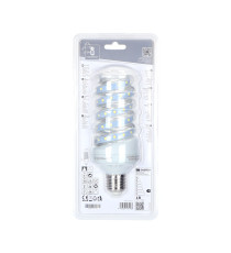 Lampadina LED a spirale E27 18W 6500K luce fredda 1850lm 360° equivalente 118W vetro trasparente IP20 per interno