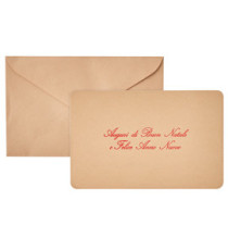 Biglietto natale con busta - 9 x 14 cm - stampa rosso - avana - Rex Sadoch