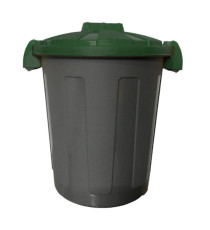 Contenitore portarifiuti Dusty - diametro 36 cm - altezza 45 cm -  25 L - coperchio verde - Mobil Plastic