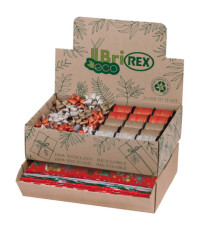 Espositore Ecocarta fantasie natale - carta regalo/stelle/rocchetti - fantasie assortite - Rex Sadoch